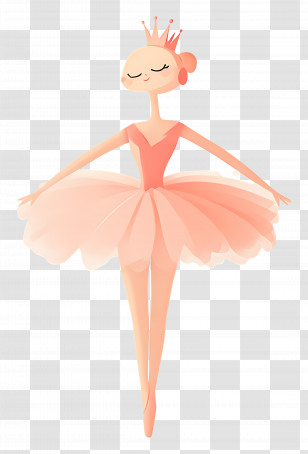 Ballet - Ballerina Illustration In Pink Tutu Transparent PNG
