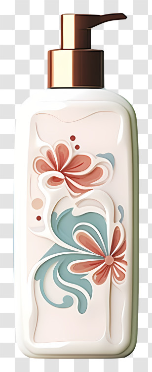 Soap Bottle - Floral Design Lotion Bottle Transparent PNG