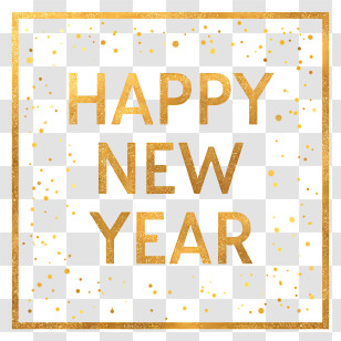 Happy New Year - Gold Happy New Year Banner Transparent PNG