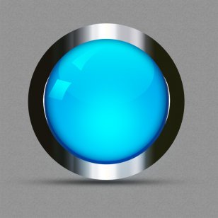 Blue Icon - Electric - Glossy Button PSD Transparent PNG