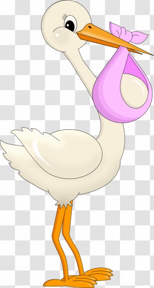 Baby Shower White Stork Child Infant Clip Art - Watercolor Transparent PNG