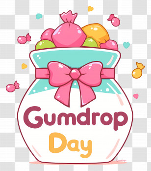 National Gumdrop Day - Gumdrop Day Jar With Colorful Candies Transparent PNG