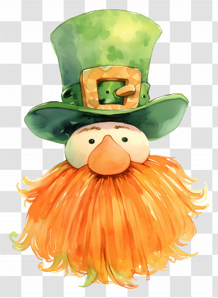 St Patricks Day Gnome - Leprechaun With Green Hat And Orange Beard Transparent PNG