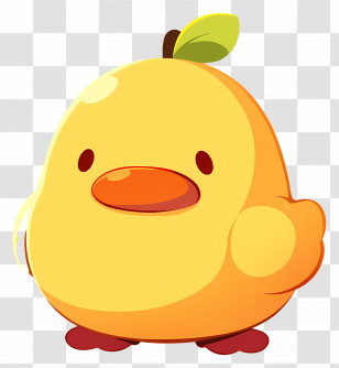 Cute Little Duck - Yellow Bird-Like Cartoon Character Illustration Transparent PNG