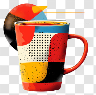 Coffee Mug - Colorful Mug With Artistic Design Transparent PNG