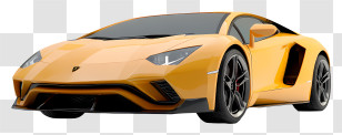 Lamborghini Car - Orange Sports Car Illustration Transparent PNG