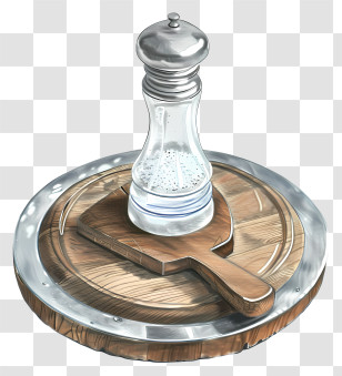Pepper Shaker - Salt Shaker On Wooden Board Transparent PNG