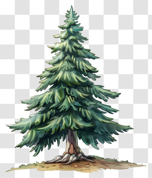Fir Tree - Cartoon Evergreen Pine Tree Illustration Transparent PNG