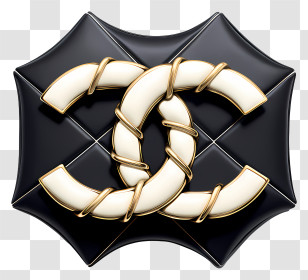 Chanel Logo - White And Gold Rope Interlocking Cs Logo Transparent PNG