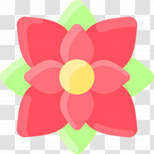 Poinsettia - Stylized Poinsettia Flower In Flat Design Transparent PNG