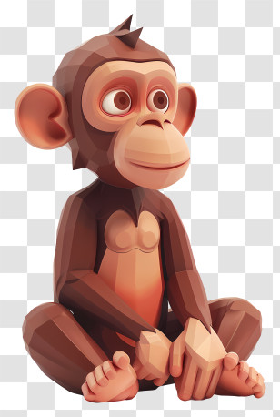 Monkey - Cute Monkey Cartoon Sitting Illustration Transparent PNG