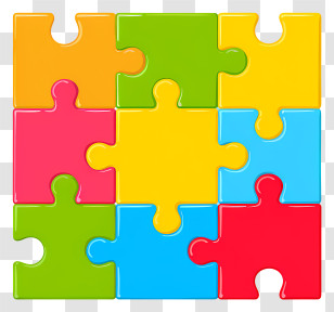 Jigsaw Icon - Colorful Jigsaw Puzzle Pieces Transparent PNG
