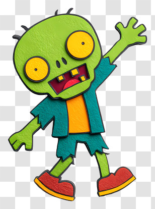 Dabbing Zombie - Cartoon Zombie Character Transparent PNG
