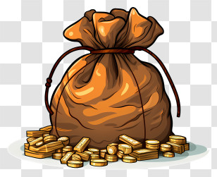 Gold Coins - Bag Of Gold Coins Transparent PNG
