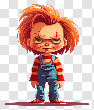 Chucky - Creepy Doll Cartoon Illustration Transparent PNG