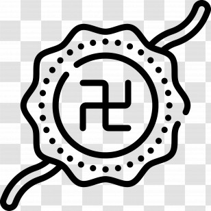 Rakhi - Swastika Emblem Line Art Transparent PNG