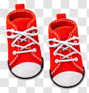 Red Baby Shoes - Red Sneakers With White Laces Transparent PNG