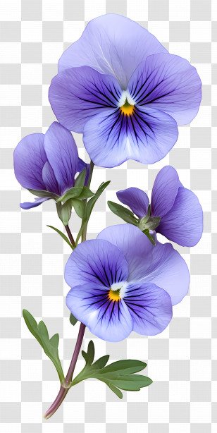Viola Border - Beautiful Purple Flowers In Bloom Transparent PNG