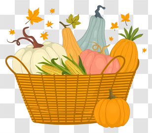 Harvest Basket Arrangement - Autumn Harvest Basket Transparent PNG