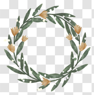 Wreath - Hand-Drawn Floral Wreath Design Transparent PNG