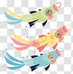 Koi Fish - Colorful Koi Fish Holiday Decorations Transparent PNG