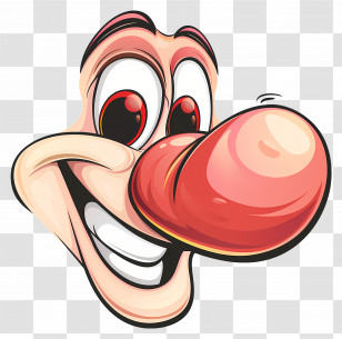 Nose Clipart - Funny Cartoon Face With Big Nose Transparent PNG