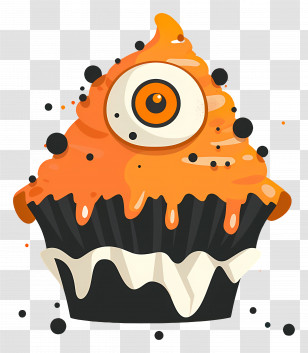 Halloween Cupcake - Monster Cupcake With Halloween Theme Transparent PNG