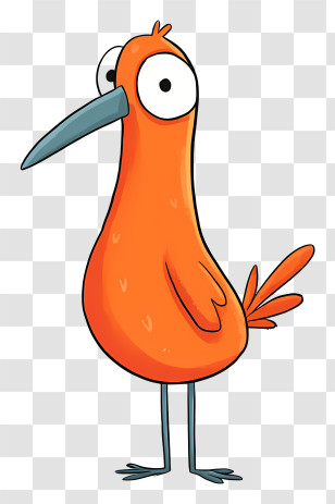 Cartoon Bird - Quirky Orange Bird Cartoon Transparent PNG