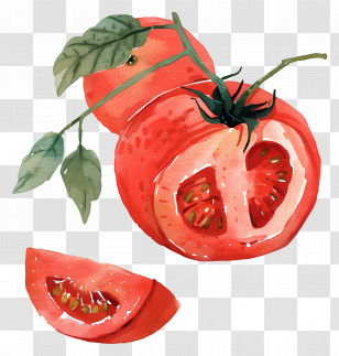 Tomato - Beautiful Red Tomato Illustration Transparent PNG