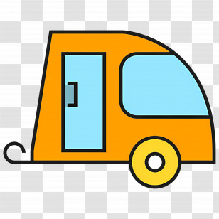 Camping Car - Orange Camper Icon Design Transparent PNG