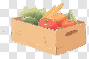 Vegetable Box - Wooden Crate Of Fresh Vegetables Transparent PNG