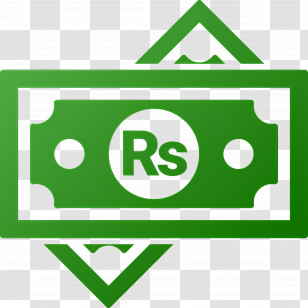 Indian Rupees - Green Currency Symbol Illustration Transparent PNG