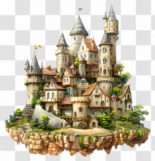 Hyrule Castle - Floating Medieval Castle With Turrets Transparent PNG