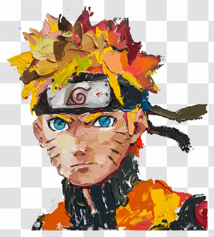 Oil Painting - Colorful Anime Character Painting Transparent PNG