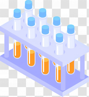 Test Tube - Test Tubes In Laboratory Rack Illustration Transparent PNG