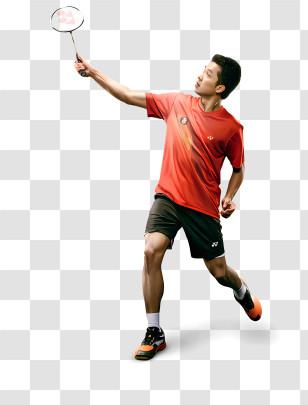 Sports - Badminton Player In Action Pose Transparent PNG