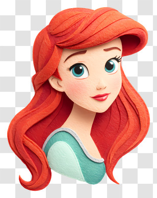 Disney Ariel - Cartoon Girl With Red Hair Transparent PNG