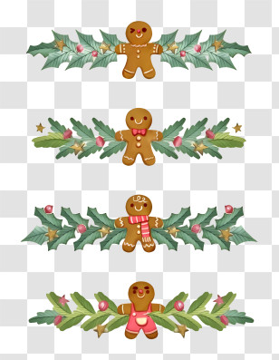 Gingerbread Men - Christmas Gingerbread Men Transparent PNG