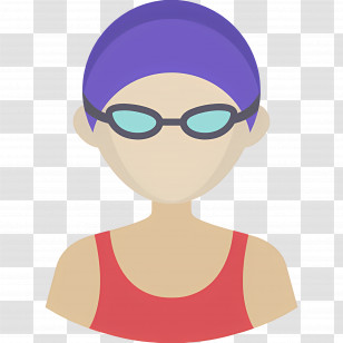 Swimmer - Swimmer With Goggles Icon In Cartoon Style Transparent PNG