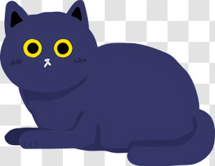 Blue Cat - Cartoon Illustration Of A Blue Cat Transparent PNG