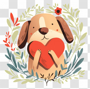 Dog Heart - Loving Dog With Heart Transparent PNG
