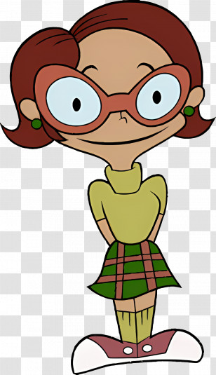 Cartoon Character - Cartoon Girl With Oversized Glasses Transparent PNG