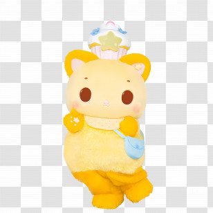 Peko - Yellow Bear With Star Crown Transparent PNG
