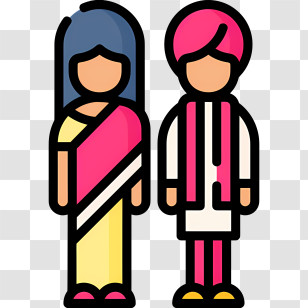 Hindu Wedding Icon - Traditional Clothing Illustration Transparent PNG