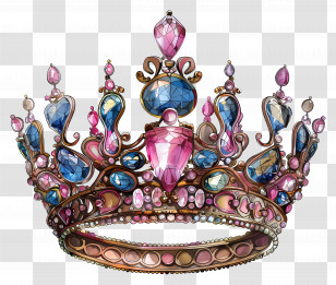 Princess Crown - Ornate Jeweled Crown Illustration Transparent PNG