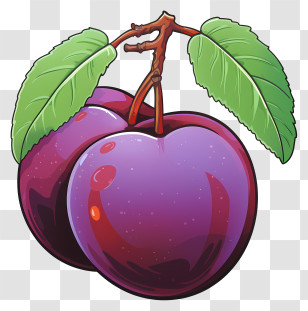 Hand Drawn Plum - Purple Plums Cartoon Illustration Transparent PNG