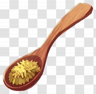 Wooden Spoon - Wooden Spoon Filled With Rice Grains Transparent PNG