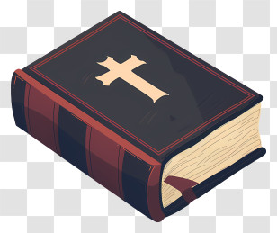 Holy Bible Book - Detailed Illustration Of A Black Holy Book With Golden Cross Transparent PNG