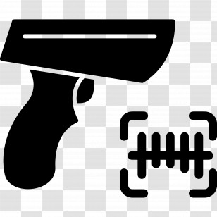Barcode Reader - Silhouette Of Scraper And Barcode Icon Transparent PNG