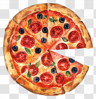 Pizza - Delicious Pizza With Toppings Transparent PNG